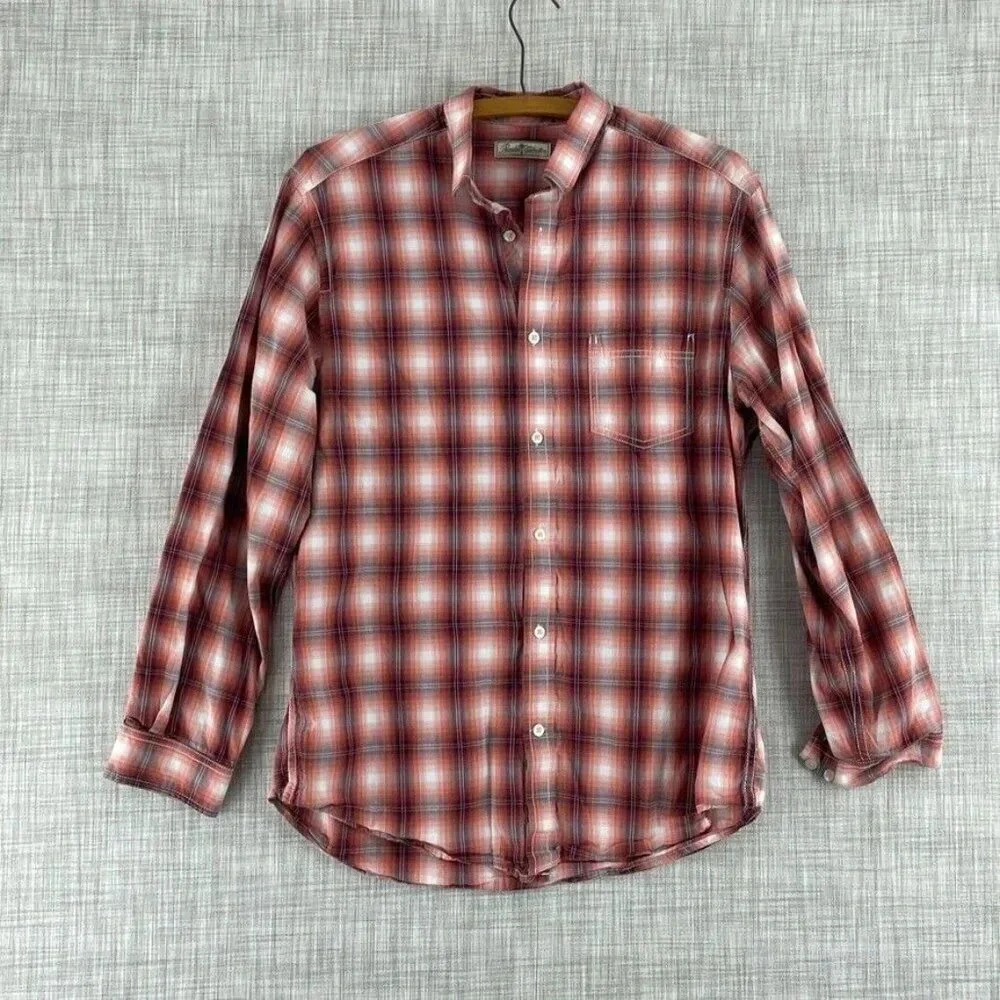 Paradise Collection plaid Shirt Long Sleeve Button Down Mens M 4147
